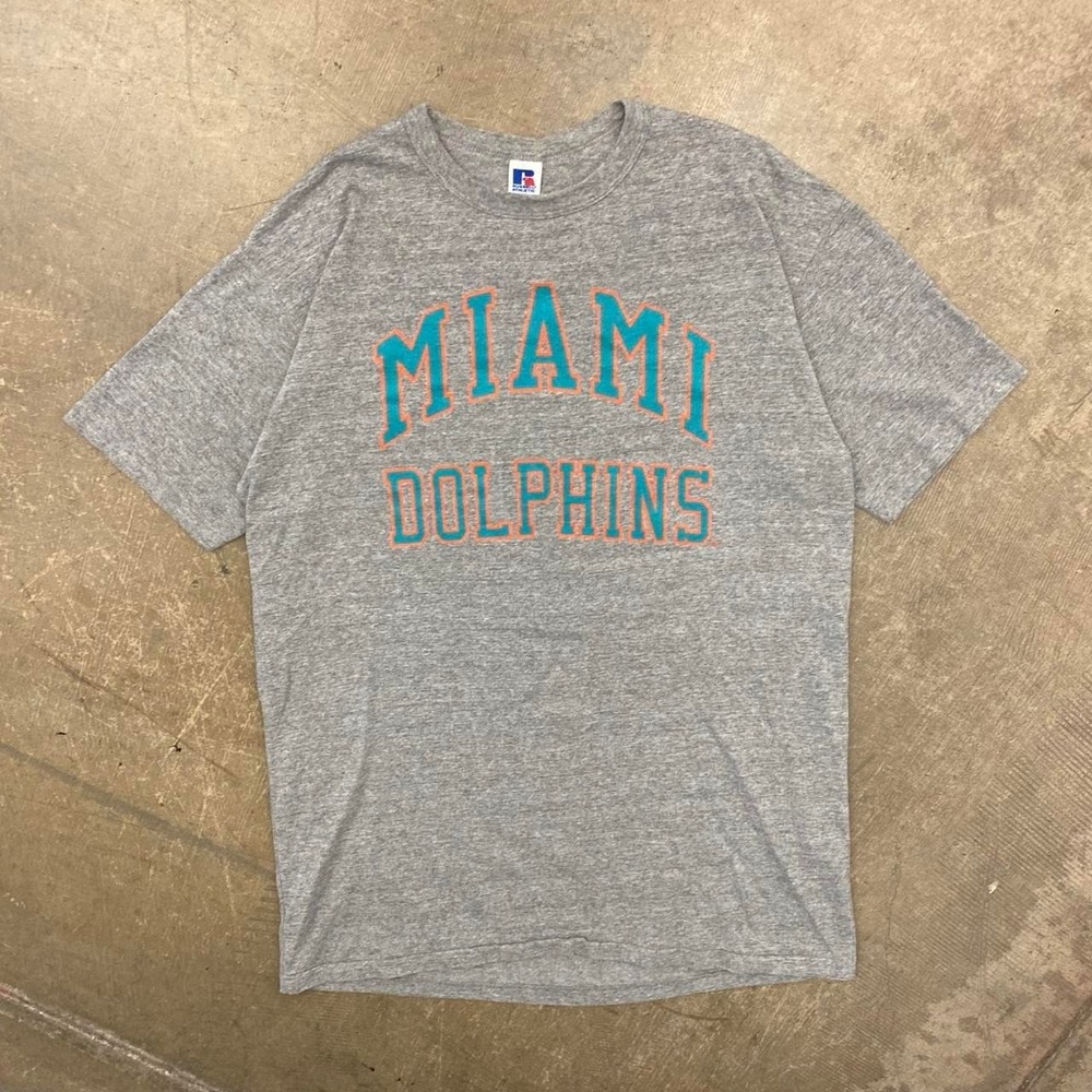 Vintage Miami Dolphins Russell Athletic 90s NFL Single Stitch Football Shirt XXL
